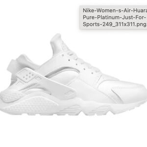 Nike Women's Air Huarache Shoes - White / Pure Platinum Size 6.5